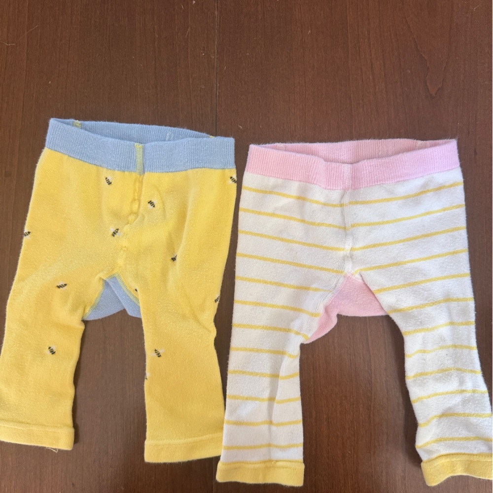Yellow and White Baby Leggings Set